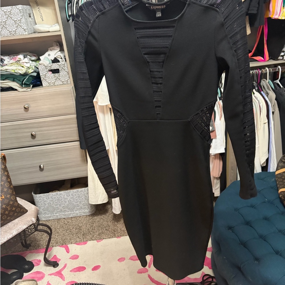 Express Black Long Sleeve Dress